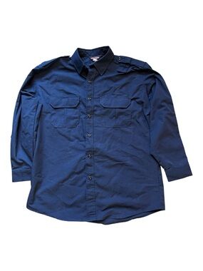 Tru-Gear by Tru-Spec Men's XL Reg Navy Blue Ripstop Tactical Duty Shirt